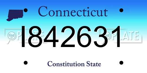 I842631 Connecticut License Plate