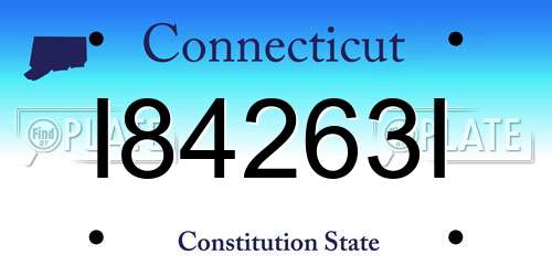 I84263I Connecticut License Plate