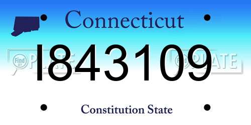 I843109 Connecticut License Plate