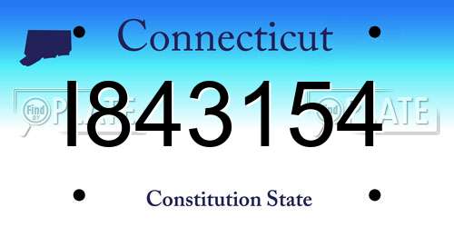I843154 Connecticut License Plate