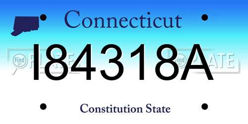 I84318A Connecticut License Plate