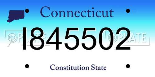 I845502 Connecticut License Plate
