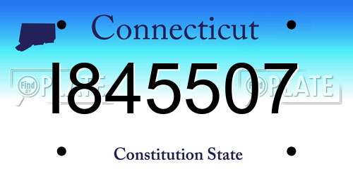 I845507 Connecticut License Plate