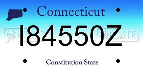 I84550Z Connecticut License Plate
