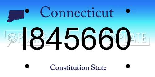 I845660 Connecticut License Plate