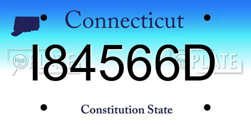 I84566D Connecticut License Plate