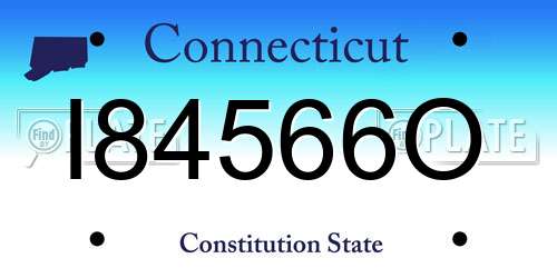 I84566O Connecticut License Plate