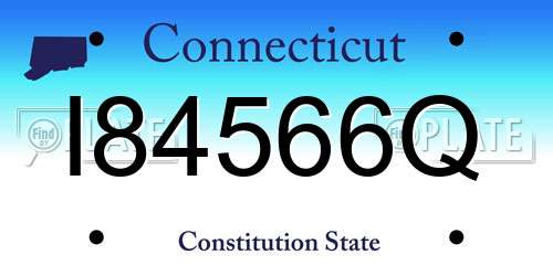 I84566Q Connecticut License Plate