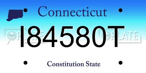 I84580T Connecticut License Plate