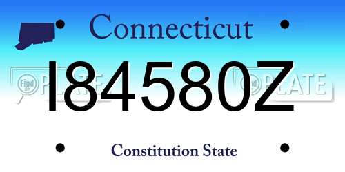 I84580Z Connecticut License Plate