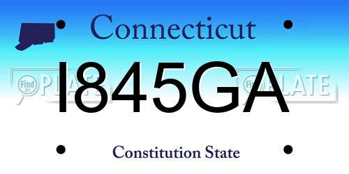 I845GA Connecticut License Plate