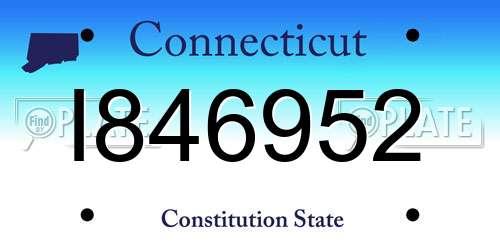 I846952 Connecticut License Plate