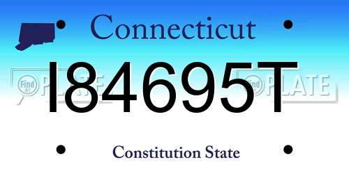 I84695T Connecticut License Plate