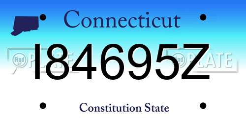 I84695Z Connecticut License Plate