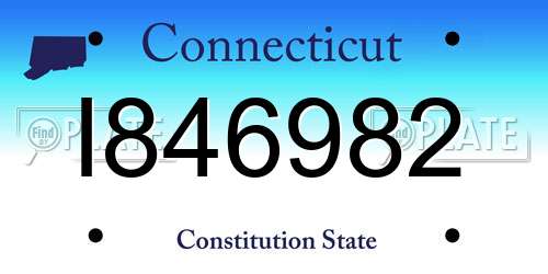 I846982 Connecticut License Plate