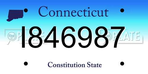 I846987 Connecticut License Plate