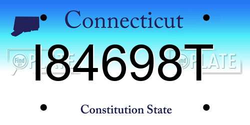 I84698T Connecticut License Plate