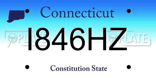 I846HZ Connecticut License Plate