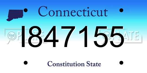 I847155 Connecticut License Plate