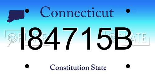 I84715B Connecticut License Plate