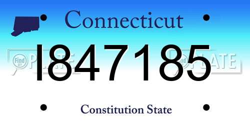 I847185 Connecticut License Plate
