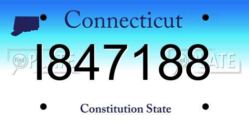 I847188 Connecticut License Plate