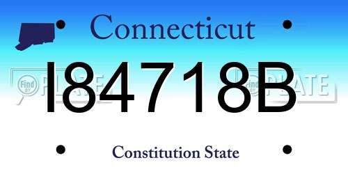 I84718B Connecticut License Plate