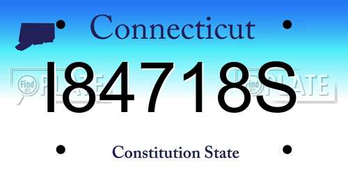 I84718S Connecticut License Plate