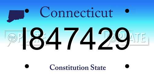 I847429 Connecticut License Plate