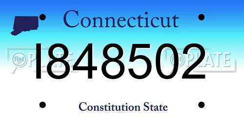I848502 Connecticut License Plate
