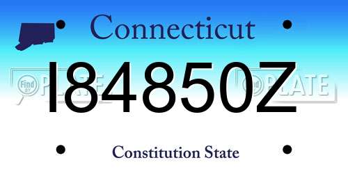 I84850Z Connecticut License Plate