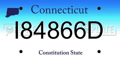 I84866D Connecticut License Plate