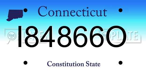 I84866O Connecticut License Plate