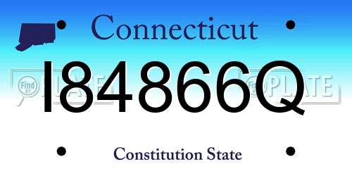 I84866Q Connecticut License Plate