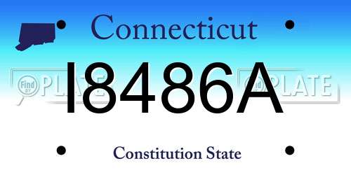I8486A Connecticut License Plate