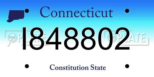 I848802 Connecticut License Plate