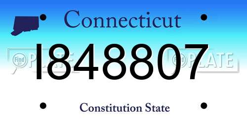 I848807 Connecticut License Plate