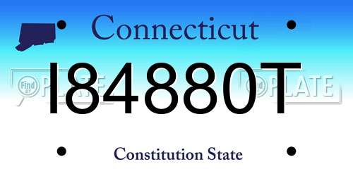 I84880T Connecticut License Plate