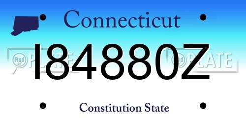 I84880Z Connecticut License Plate