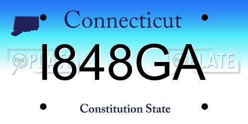 I848GA Connecticut License Plate
