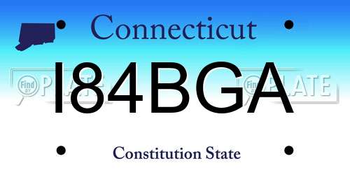 I84BGA Connecticut License Plate