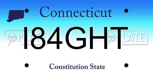 I84GHT Connecticut License Plate