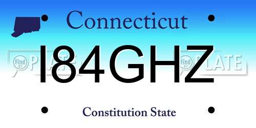 I84GHZ Connecticut License Plate