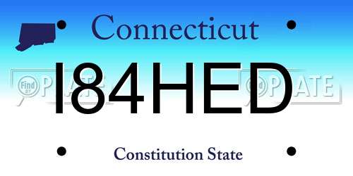I84HED Connecticut License Plate