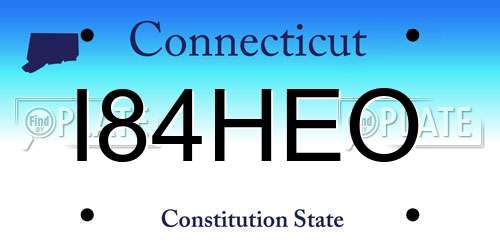 I84HEO Connecticut License Plate