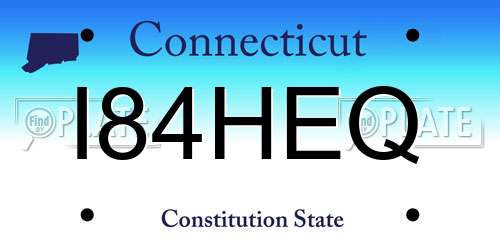 I84HEQ Connecticut License Plate