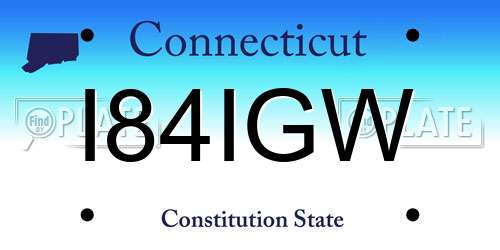 I84IGW Connecticut License Plate