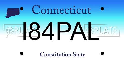 I84PAL Connecticut License Plate