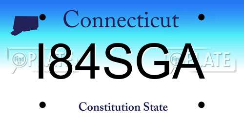 I84SGA Connecticut License Plate