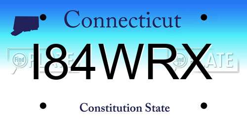 I84WRX Connecticut License Plate